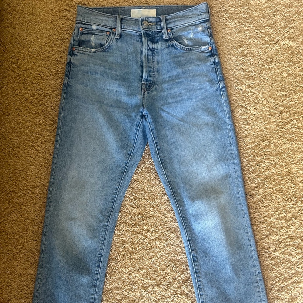 MOTHER Women's Light Blue Straight Leg Jeans